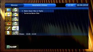 NetUP IPTV Middleware and VoD running on Aminet 130 IP STB HD720
