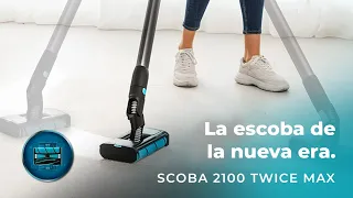 Aspirador vertical Scoba 2100 Twice Max con diseño ultraligero y cabezal motorizado omnidireccional