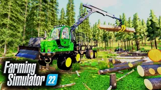 FS22:  New Map! - European Style Logging - Forwarding - W/Static Camera & Dual Joysticks