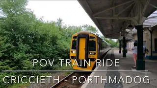 4K POV Train journey. Criccieth - Porthmadog