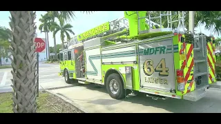 Miami Dade County Fire Rescue - Ladder 64 & Rescue 64 Responding.