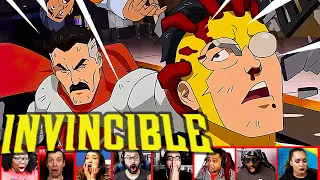 Reactors Reaction To Omni Man Invincible Train Scene On Invincible Episode 8 | Mixed Reactions