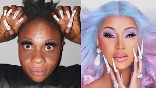 Cardi B Makeup Transformation | Makeup Tutorial 😱😱🔥💉💉