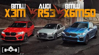 2020 BMW X3M Competition vs Audi RS3 vs X6 M50i | Let's Drag Race Some Fast AWD Sports Cars