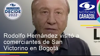 Rodolfo Hernández visitó a comerciantes de San Victorino en Bogotá