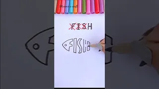 How to draw - Easy satisfying fish art 🐠 & Illusion #shorts