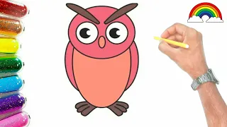 How to draw an owl | Easy drawing for kids and toddlers | Birds drawing | cute owl | step by step