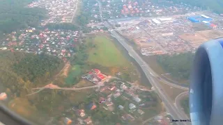 Посадка в Шереметьево. Boeing - 737 "Smart Avia". Landing at Sheremetyevo.