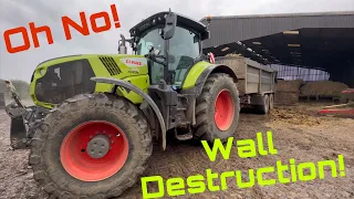 TM320S vs Wall… Wall lose! I’m an Idiot! Lots of Tractors Mucking Out!