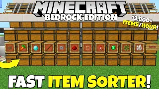 Minecraft Bedrock: FAST Item Sorting Storage System Tutorial! Item Categorizer MCPE Xbox PS5 PC