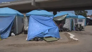 Homeless at Modesto's tent city trying to survive sizzling temperatures