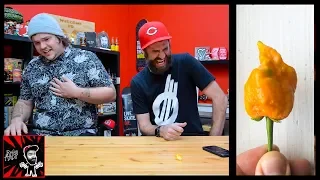 WE ATE THE PEACH REAPER! | The World's Hottest Pepper?