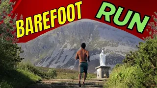 Winter Running Barefoot Alone Up A Mountain!