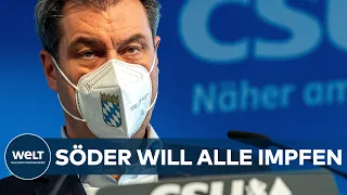 VOR CORONA-IMPFGIPFEL: Markus Söder fordert Aufhebung der Impfreihenfolge und Impfung von Schülern