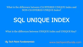 SQL UNIQUE Index | UNIQUE INDEX vs UNIQUE KEY | UNIQUE Index vs NOT NULL Constraint | Indexed View