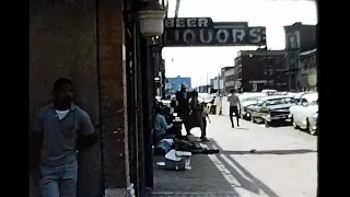 A 1960s Summer Day at The Maxwell Market Chicago Illinois - Vintage Street Scene Footage