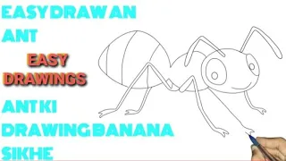 Drawing on Hand!learn How to Draw An Ant!Easy Drawing an Ant,Ant ki Drawing kaise banaye.Drawpencil