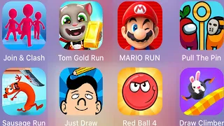 Join & Clash,Pull The Pin,Draw Climber,Just Draw,Red Ball 4,Tom Gold Run / Best 8 Games Of Ipad