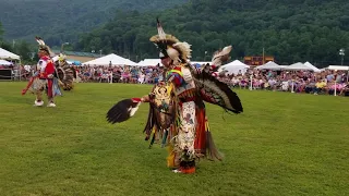 Cherokee powwow 2018,Sr Men's northern Traditional contest