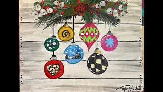 Painting Christmas Ornaments for Beginners with the Tipsy Artist