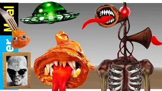 The SIREN HEAD was Alien from UFO [fictional video] | Monster Meal ASMR Eating | Kluna Tik Style