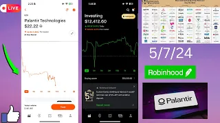 $12,000 Robinhood & Webull Portfolio Update | PLTR Stock DUMPS🩸| 5/7/24 | #robinhood #optionstrading