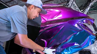 Watch me Wrap a Quarter Panel 😬 Two Brand NEW cars in for a Wrap ! 🔥