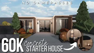 BLOXBURG | NO GAMEPASS Concrete Starter House | 60k | Speedbuild