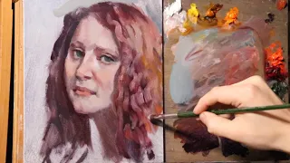 Portrait Painting Tutorial | How To Use Blues & Greens For FLESH TONES