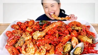 MUKBANG SEAFOOD BOIL! 먹방 (EATING SHOW!) KING CRAB + GIANT SHRIMP + MUSSELS + CRAWFISH