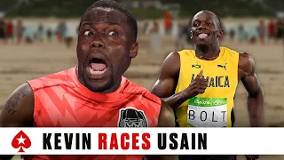 KEVIN HART vs USAIN BOLT: The Race before the Poker Battle ♠️  PokerStars