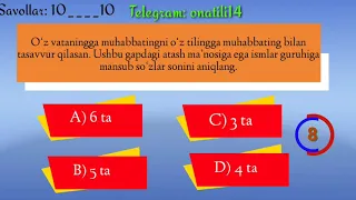 Ona tilidan test yechish || Videotest || Ona tili va Adabiyot Saboqlari