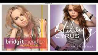 ▶ Hurricane vs Party In the U S A Mashup Bridgit Mendler &amp; Miley Cyrus