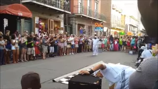 New Orleans Street Dancers - Naked Guy on Balcony - Bourbon Street