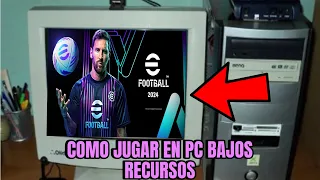 SOLUCION PARA JUGAR EFOOTBALL 2024 en PC BAJOS RECURSOS 60 FPS