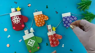 Origami Paper Mittens ~ DIY Christmas Gift Ideas ~ Christmas Tree Decor