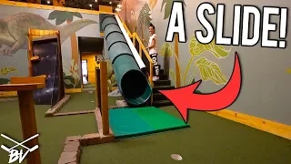 THE CRAZIEST MINI GOLF COURSE EVER! - LUCKY MINI GOLF HOLE IN ONE AND INSANE HOLES!