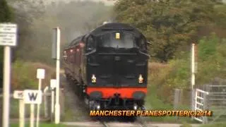 BR Standard 2-6-4 No 80080+ BR A4 4-6-2 No 60007 Sir Nigel Gresley At Irwell Vale (ELR) 18/10/2014