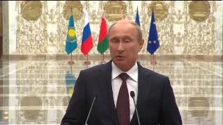 Пресс-конференция Путина по итогам встречи в Минске