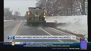 Dash cam video shows snowplows damaging mailboxes