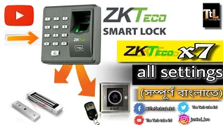 ZKTeco x6-x7 full setup | new user add | door lock setup |  zkteco x7 a to z settings