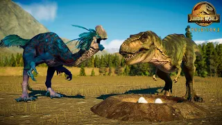 Gigantoraptor hunts for Trex Eggs | Jurassic World Evolution 2