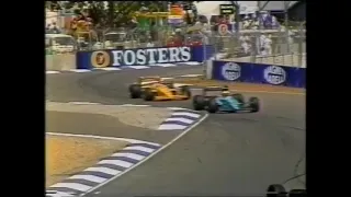 1988 F1 Australian GP - Pierluigi Martini spin causing Gugelmin & Nakajima crash