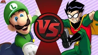 LUIGI vs ROBIN! (Mario vs DC Comics) Cartoon Fight Night Episode 3