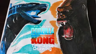 Godzilla vs Kong | A Timelapse Drawing.