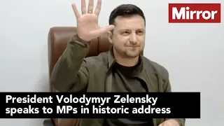 Ukraine's President Zelensky addresses MPs in Parliament