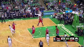 NBA, playoff 2018, Celtics vs. 76ers, Round 2, Game 1, Move 34, Shane Larkin, 3 pointer