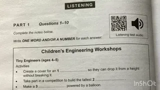 Childrens Engineering Workshops (Listening) Test 1 New book Must Listen Target 8.5 Subscribe Please