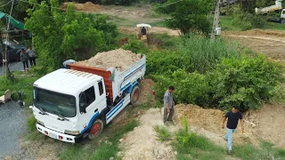 Just New Project!! Use Dozer BD2F MITSUBISHI And Small Dump Truck Landfill up Process Fill the soil.