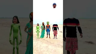 My head & spider man, girl & alien head matching VFX magic video #shots #viral #comedy